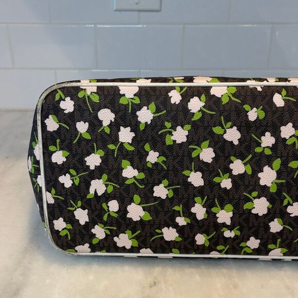 Michael Kors Bag Purse Handbag Floral Carter  XL Open Carry All Tote Pocketbook - Picture 9 of 16